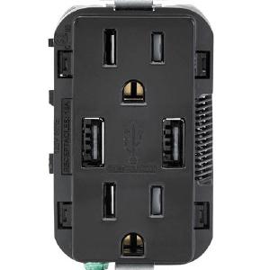 Leviton T5632-E Decora Receptacle & USB Charger, 15 Amp, 125 Volts, Black Free Shipping Nicekicks