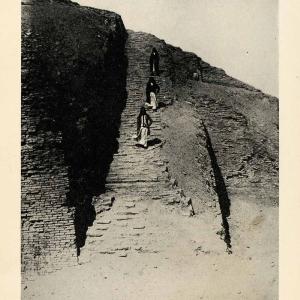1929 Halftone Print Ziggurat Babel Temple Stairs Chaldees Mesopotamia XGS1 Clearance Big Discount