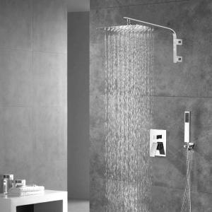12 Inch Rain head big arc wall Mount Brushed Nickel Shower System two way or single way Rough-in Valve Body with trim Cheap Fake