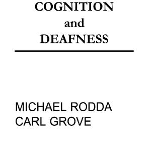 Language, Cognition, and Deafness Cheap Sale Online Online