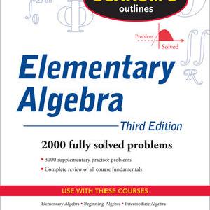 Schaum's Outline of Elementary Algebra, 3ed Cheap Free Shipping