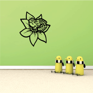 Spotted Frog on Flower Decal Low Cost Cheap Online
