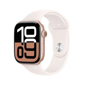 AppleWatchSeries10 GPS Cellular, Caixa em alumnio rosadourado de 46mm com Bracelete desportiva rosaleve-S/M The Best Store To Get