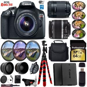Canon EOS Rebel T6 DSLR Camera   18-55mm is Lens & 55-250mm is STM Lens   UV FLD CPL Filter Kit   4 PC Macro Kit Pro Bundle Deals