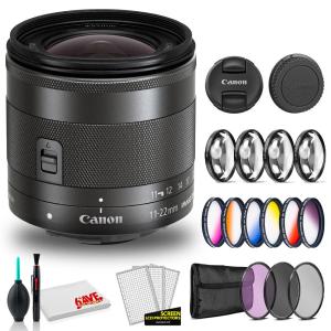 Canon EF-M 11-22mm f/4-5.6 IS STM Lens (International Model) with Cleaning Kit and Filter Kits Bundle Release Dates Sale Online