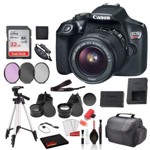 Canon EOS Rebel T6 Digital SLR Camera with 18-55mm Lens  Bundle   SanDisk 32gb SD Card   3PC Filter Kit    MORE Free Shipping Online