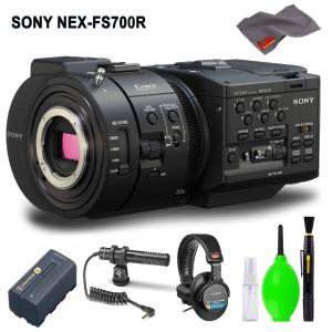 Sony NEX-FS700R Super 35 Camcorder (Body Only) Accessory Bundle with Condenser Mic, Stereo Headphones and Cleaning Kit Outlet Sast