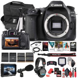 Canon EOS 80D DSLR Camera Body Only 1263C004  - Pro Bundle Best Sale Online