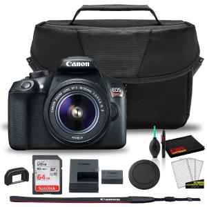 Canon EOS Rebel T6 DSLR Camera with 18-55mm Lens (1159C003)    EOS Bag    Sandisk Ultra 64GB Card   Clean and Care Kit Discount Purchase