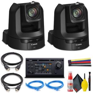 2 x Canon CR-N300 4K NDI PTZ Camera with 20x Zoom - Dual Bundle With Remote Best Place Online