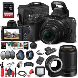 Nikon Z 50 Mirrorless Camera W/16-50mm and 50-250mm Lenses  - Advanced Bundle Buy Cheap 2025 Unisex