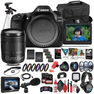Canon EOS 80D DSLR Camera W/ 18-135mm Lens 1263C006  - Pro Bundle Buy Cheap Cost