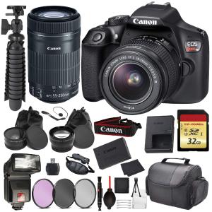 Canon EOS Rebel T6 Digital SLR Camera with EF-S 18-55mm   EF-S 55-250mm STM (Black) Essential Accessory Bundle Package D Cheap The Cheapest