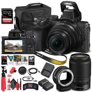 Nikon Z 50 Mirrorless Camera W/16-50mm and Nikon 50-250mm Lenses  - Basic Bundle Professional Online