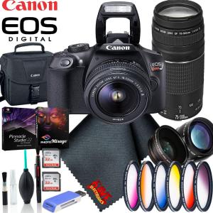 Canon EOS Rebel T6 18-55 DC III Kit   Canon EF 75-300 4.0-5.6 III   Corel Pinnacle Studio   2X SanDisk 32GB   More Amazon Sale Online