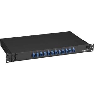 Black Box Rackmount Preloaded Fiber Enclosure - 1U, (12) Duplex LC Pair Low Pice Fee Shipping