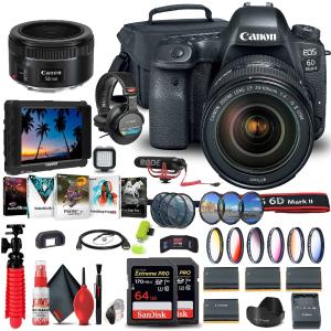 Canon EOS 6D Mark II Camera with 24-105mm f/4L II Lens (1897C009) Ultimate Sound Bundle Buy Cheap Low Cost