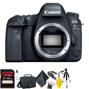 Canon EOS 6D Mark II DSLR Camera (Body Only)   64GB Memory Card   Mega Accessory Kit   1 Year Warranty Advanced Bundle Official Cheap Online