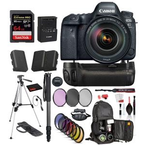 Canon EOS 6D Mark II DSLR Camera with 24-105mm f/4L II Lens   Battery Grip   SanDisk extreme pro 64gb SD   MORE Classic For Sale