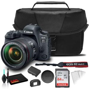 Canon EOS 6D Mark II DSLR Camera with 24-105mm L II Lens    EOS Bag    Sandisk Ultra 64GB Card Enjoy Online