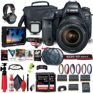 Canon EOS 6D Mark II Camera with 24-105mm f/4L II Lens (1897C009) Video Monitor Bundle Free Shipping Genuine