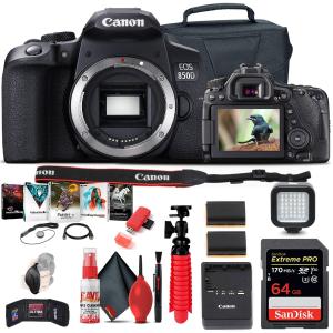Canon EOS Rebel 850D / T8i DSLR Camera   64GB Memory Card   Case Pro Bundle View