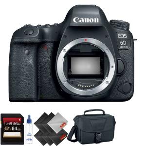 Canon EOS 6D Mark II DSLR Camera (Body Only)   64GB Memory Card   2 Year Accidental Warranty Advanced Bundle Clearance Purchase