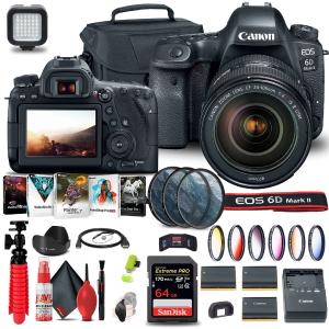 Canon EOS 6D Mark II Camera with 24-105mm f/4L II Lens (1897C009) Extreme Mountain Bundle Discount Sale Online