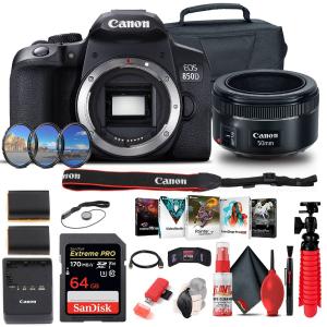 Canon EOS Rebel 850D / T8i DSLR Camera (Body Only)   Canon EF 50mm Lens   64GB Advanced Bundle Cheap Sale Footlocker Pictures