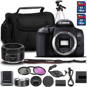 Canon EOS 850D DSLR Camera with 50mm F 1.8 STM Lens (Intl Model)   Filter Kits   Full Size Tripod   Memory Kit   More Cheap Hot Sale