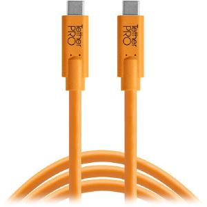Tether Tools TetherPro USB Type-C Male to USB Type-C Male Cable, 15' - Orange Limited Edition