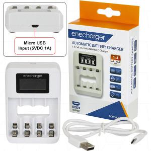 NC4450USB 1-4 cell automatic standard charger for AA & AAA NiMH cells with LCD display. USB input via Micro USB. Best Seller Cheap Pice