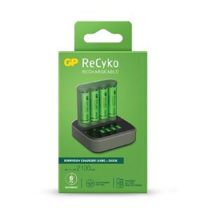 GP Recyko 4 bay USB Charger - Including charging dock and 4 x NiMH AA Batteries Free Shipping Exclusive