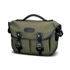 Billingham Hadley Small Pro Shoulder Bag, 3.5L - Sage FibreNyte / Black Leather (Olive Lining) Purchase Sale Online