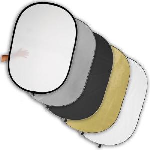 Fotodiox 5-in-1 Reflector Pro, Premium Grade Collapsible Disc - Soft Silver / Gold / Black / White / Diffuser, 48"x72" Sale Shop