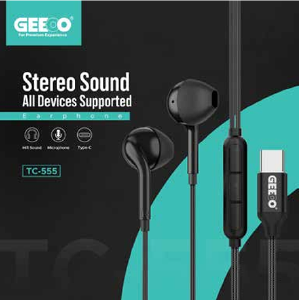 Geeoo Ultra Bass Stereo Sound Wired Earphone TC555 GT2022 Discount Cheap Online