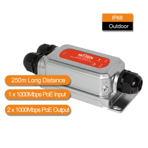 WI-TEK 2POE OUTPUT 1POE INPUT POE EXTENDER Free Shipping New Styles