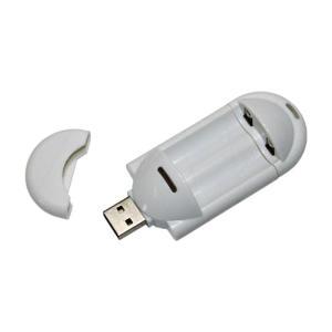 2 cell charger 1-2 AA or AAA NiCd-NiMH cells. Input via USB. Very Cheap