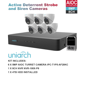 UNIARCH 5MP 8CH AIOC WITH 6*AIOC CAMERAS Cheap Sale Footlocker Finishline