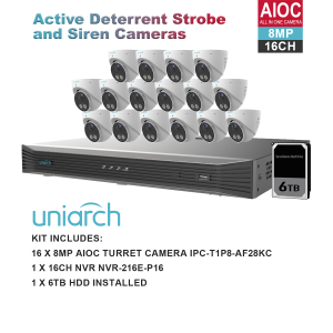 UNIARCH 8MP 16CH AIOC WITH 16*AIOC CAMERAS Clearance Best Seller