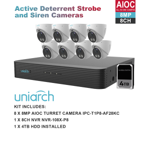 UNIARCH 8MP 8CH AIOC WITH 8*AIOC CAMERAS Enjoy Online