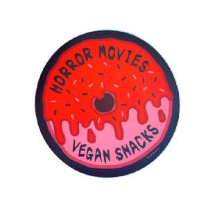 Vegan Power Co 'Horror Movies Vegan Snacks' Sticker 2025 New Cheap Pice