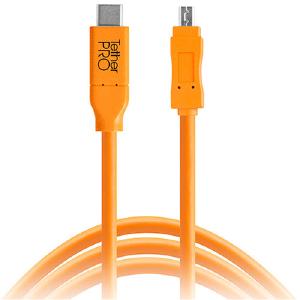 Tether Tools TetherPro USB Type-C Male to 8-Pin Mini-USB 2.0 Type-B Male Cable (15', Orange) Get Authentic For Sale