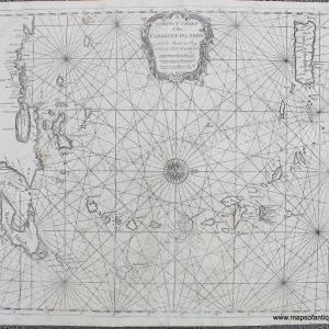 1750 - A Correct Chart of the Caribbee Islands - Antique Chart Get To Buy