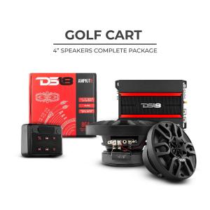 DS18 Golf Cart Package - 2 x 4 Marine Speakers   1x 2 CH Amplifier   1 x AMPKIT8   1 x ENSBTRC-SQ, BLACK or WHITE. Sale Official