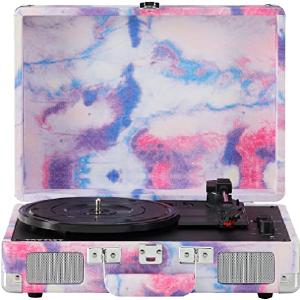 Crosley CR8005F-TD Cruiser Plus Vintage 3-Speed Bluetooth in/Out Suitcase Vinyl Record Player Turntable, Tye-Dye Nicekicks Cheap Pice