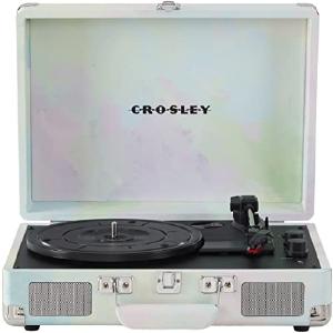 Crosley CR8005F-GW Cruiser Plus Vintage 3-Speed Bluetooth in/Out Suitcase Vinyl Record Player Turntable, Green Watercolor Nicekicks