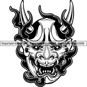 Tattoo Artist Japanese Hannya Mask ClipArt SVG Best Wholesale