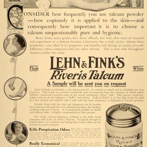 1910 Ad Riveris Talcum Powder Perspiration White Flesh - ORIGINAL LHJ1 Pices Online