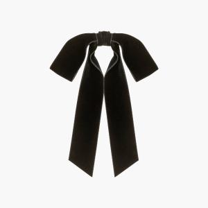 Adley Velvet Bow Barrette -- Black Buy Cheap Extremely